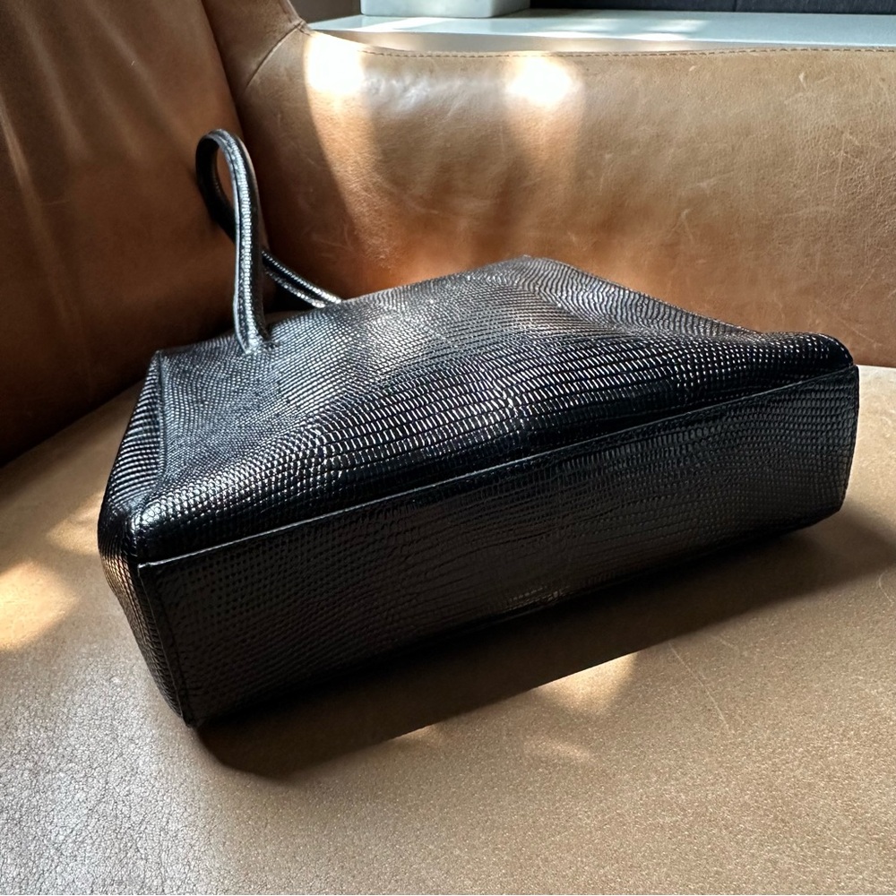 Little Liffner MADAME MADEMOISELLE black Lizard LEATHER SMALL MINI BAG PURSE - Picture 8 of 14